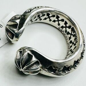 Sunshine Reeves Open Horseshoe Ring Arrows, Stars 925 Sterling Silver